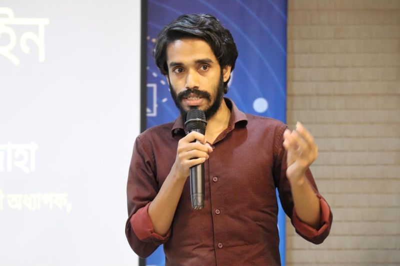 Delwar Alam speaking at a workshop